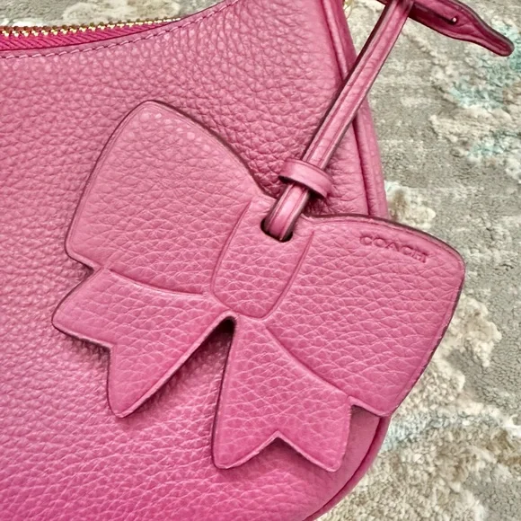 COACH Teri Shoulder Bag with Bow Charm - Pink - Picture 8 of 12